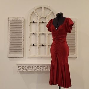 Betsey Johnson US2 Crimson Red silk dress